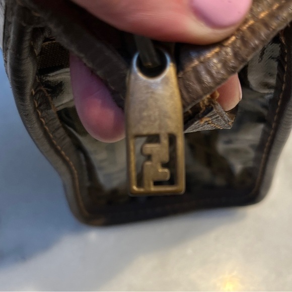 SALE! FENDI Vintage Brown Monogram Zucchino Crystal Clutch - Picture 11 of 11